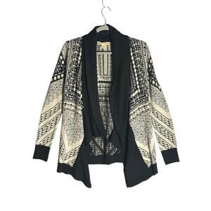 Staring At Stars UO Sz XS Open Front Shawl Cardigan Sweater Waterfall Geometric‎